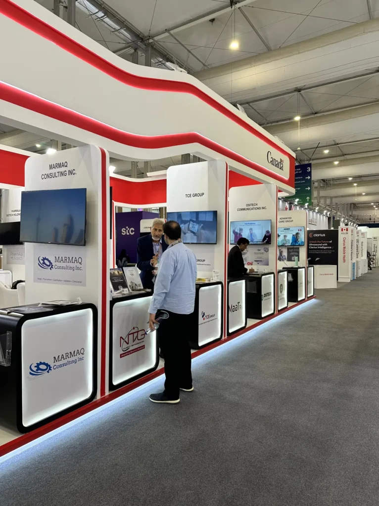 Canadian healthcare companies exhibiting at the Canada pavilion during the Global Health Exhibition.