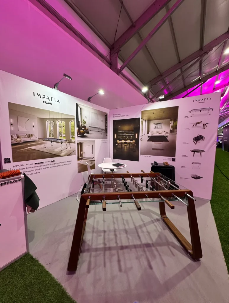 Impatia Milano designer foosball table displayed at Cityscape Global.