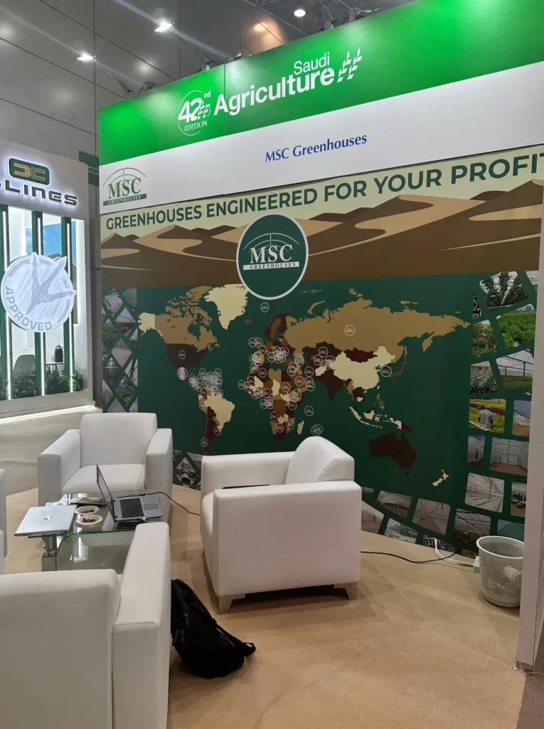 MSC Greenhouses stand presenting greenhouse projects around the world.